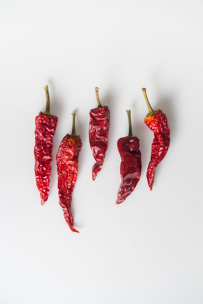 Cayenne dried chili peppers